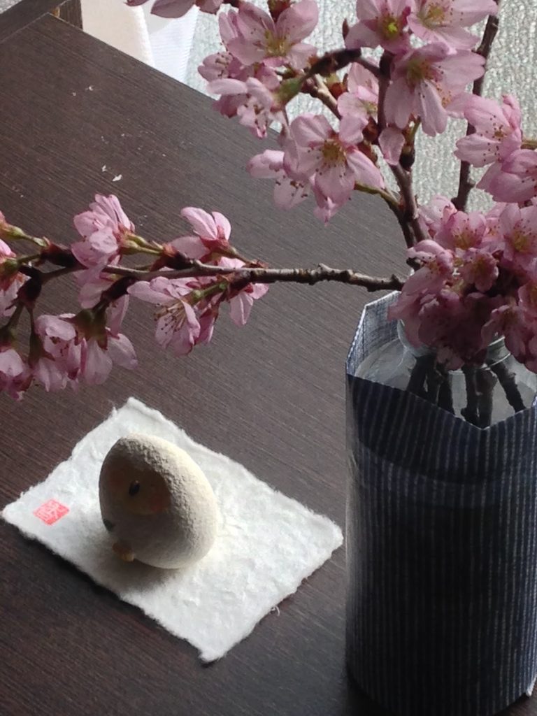 部屋に飾った桜