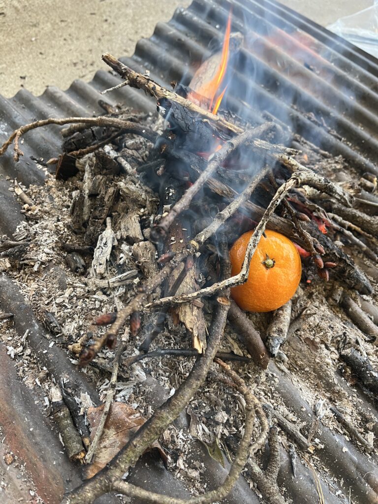 焚き火
焼きみかん
黒髪山キャンプフィールド