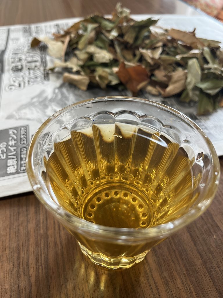 黄金色の蓮の葉茶